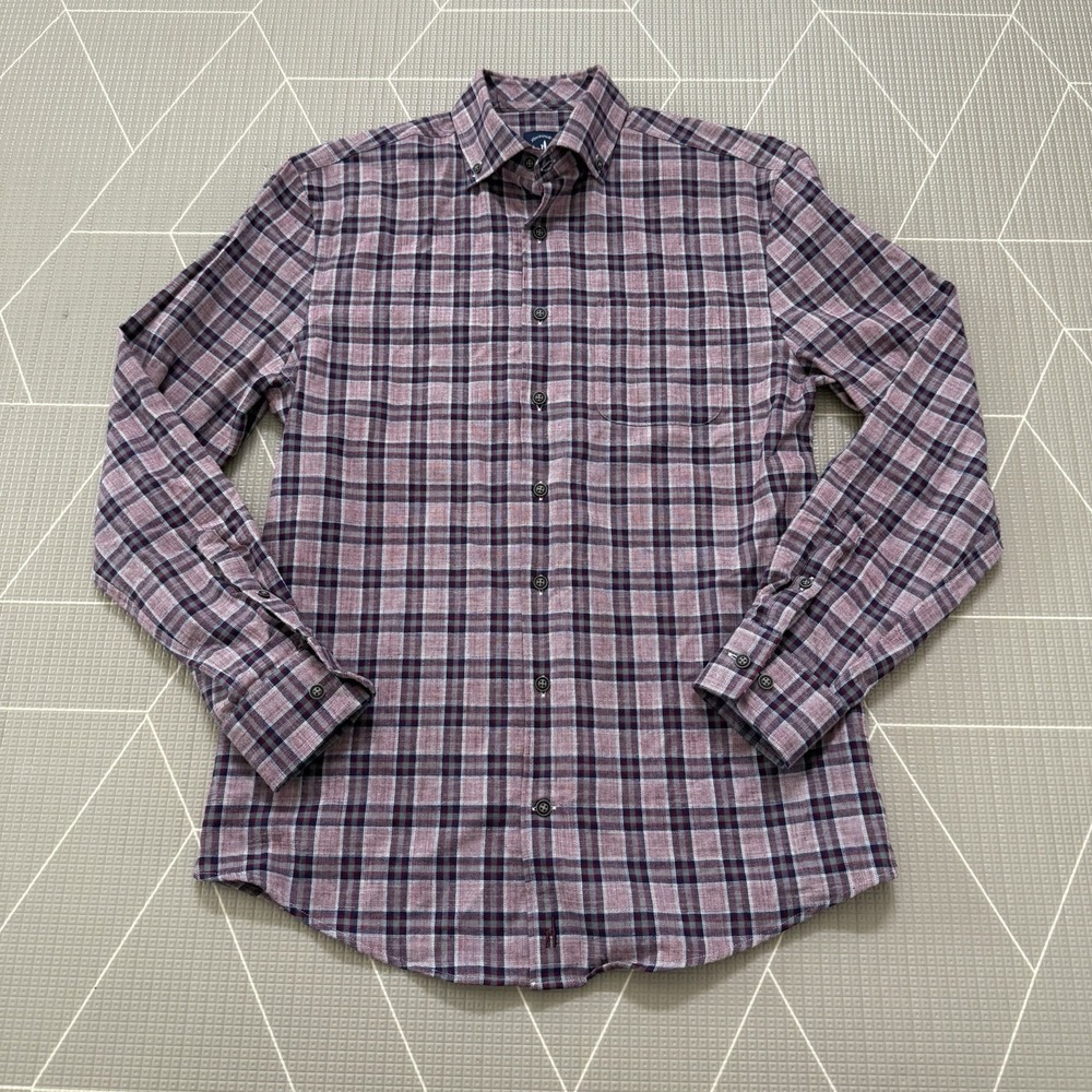 Johnnie O Plaid Button Up Shirt Top Shelf‎ Vardy Currant Plaid Mens Size Small